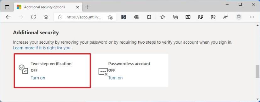 How to enable two-step verification on Microsoft account