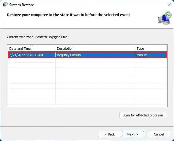 How to create restore point on Windows 11