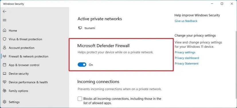 How to disable firewall on Windows 11