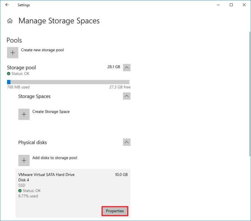 How to delete pool in Storage Spaces on Windows 10