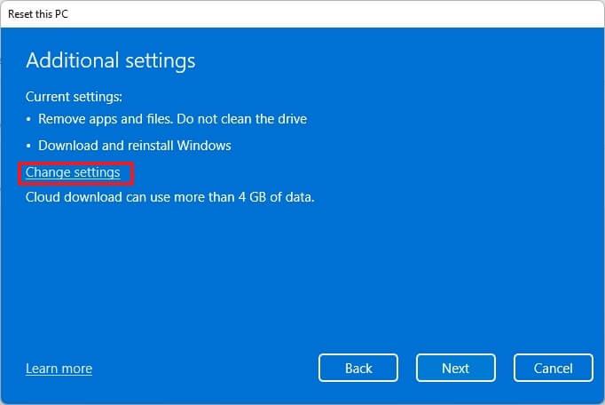 How to factory reset Windows 11 removing everything