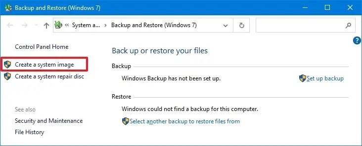 How to create system image backup on Windows 10