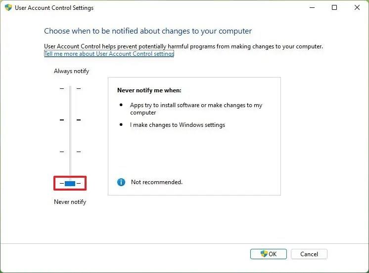 How to disable User Account Control (UAC) on Windows 11