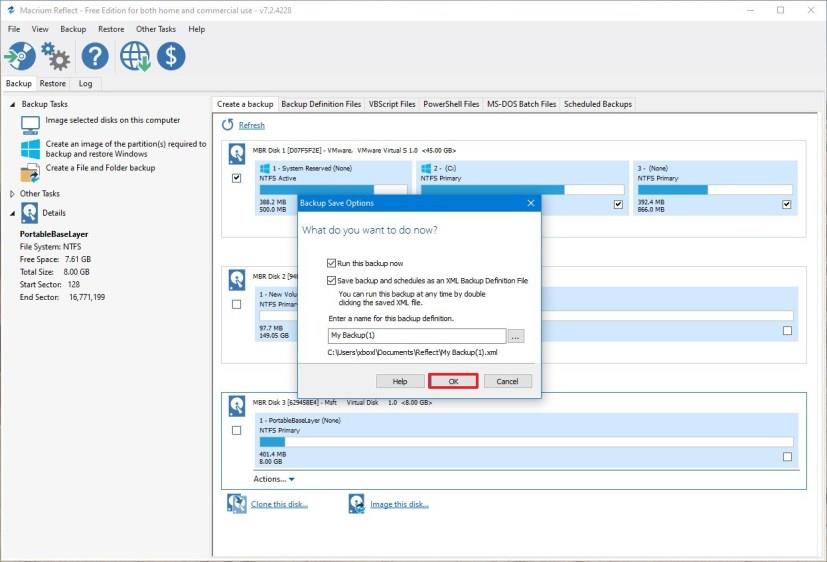 How to create a full backup of Windows 10 using Macrium Reflect