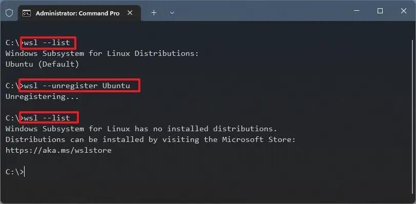 How to reset WSL Linux distro on Windows 11