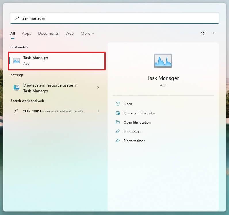 How to open Task Manager on Windows 11