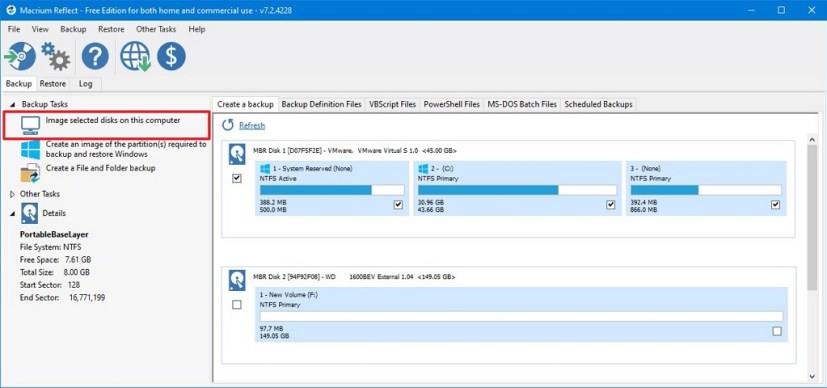 How to create a full backup of Windows 10 using Macrium Reflect