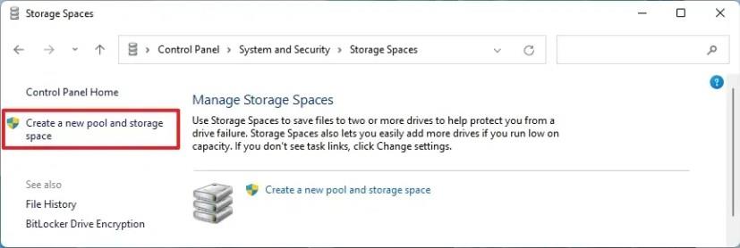 How to create pool on Storage Spaces for Windows 11