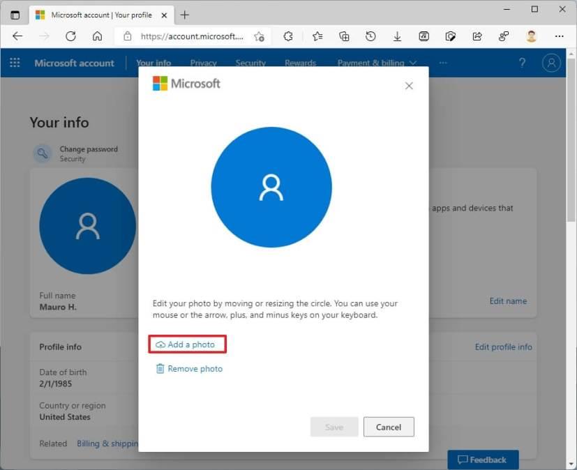How to change account picture on Windows 11