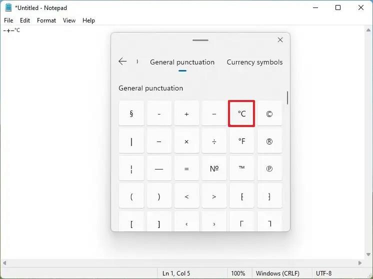 How to insert symbols on Windows 11