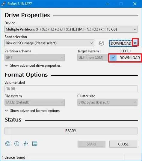 How to download Windows 10 ISO onto USB drive with Rufus