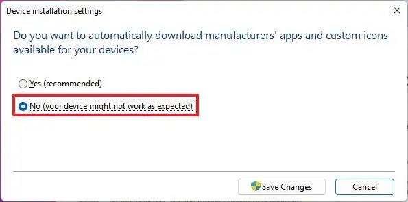 How to disable automatic driver install on Windows 11