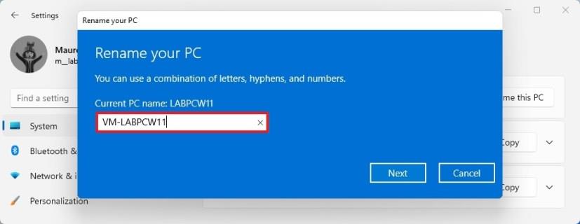 How to change PC name on Windows 11