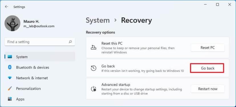 How to revert back to Windows 10 from Windows 11