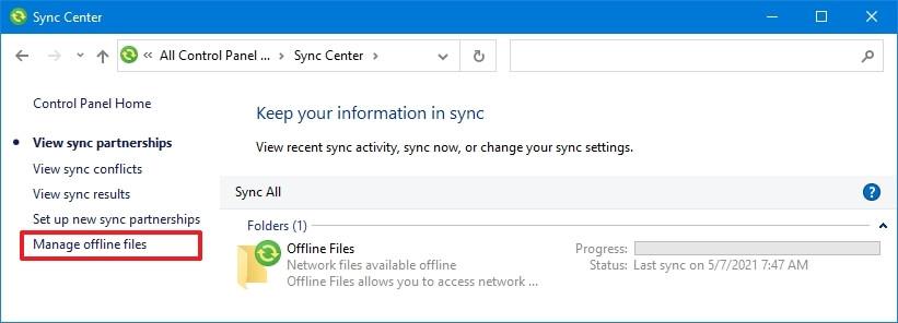 How to enable Offline Files on Windows 10