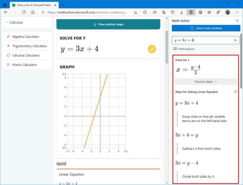 How to use Math Solver on Microsoft Edge