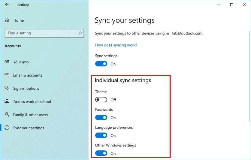 How to sync settings across devices on Windows 10