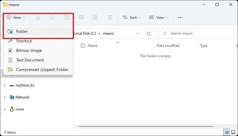 How to create new folder on Windows 11