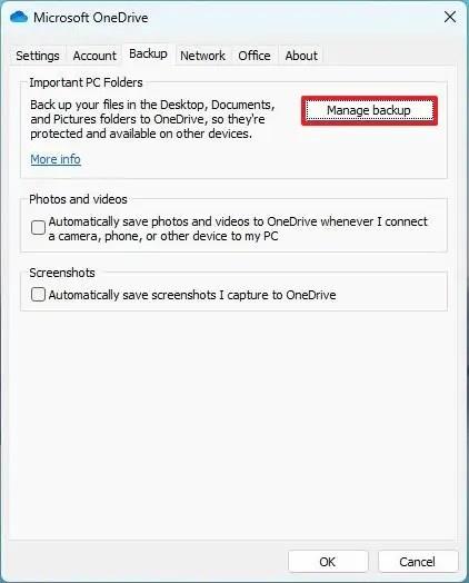How to backup Documents, Pictures, Desktop folders to OneDrive