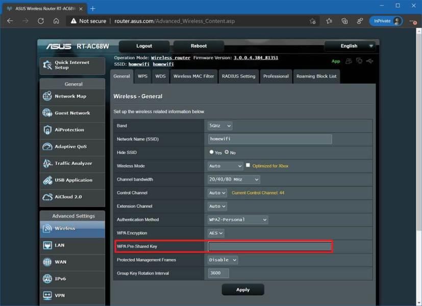 How to change WiFi network password on router or access point