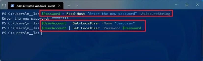 How to change password using PowerShell on Windows 11