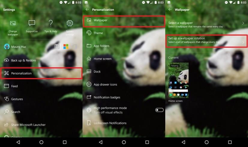 How to change wallpaper using Microsoft Launcher on Android