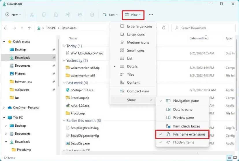 How to show file extensions on Windows 11
