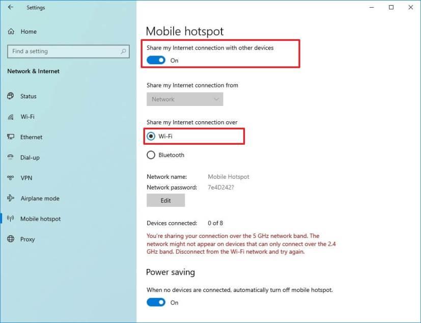 How to enable mobile hotspot on Windows 10