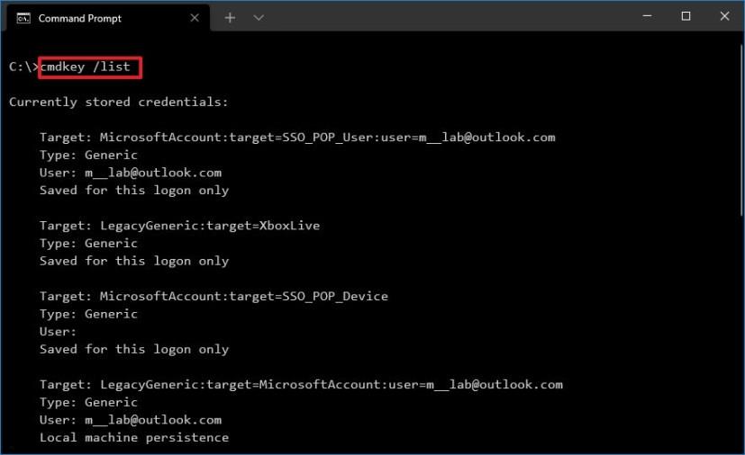 How to add, view, delete users in Credential Manager with Command Prompt