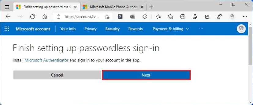 How to enable passwordless login on Microsoft account