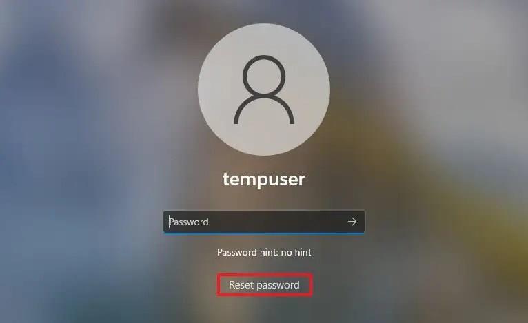 How to reset account password on Windows 11