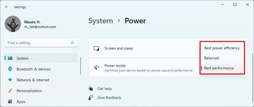 How to change power mode on Windows 11