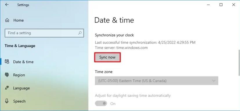 How to sync the clock manually on Windows 10
