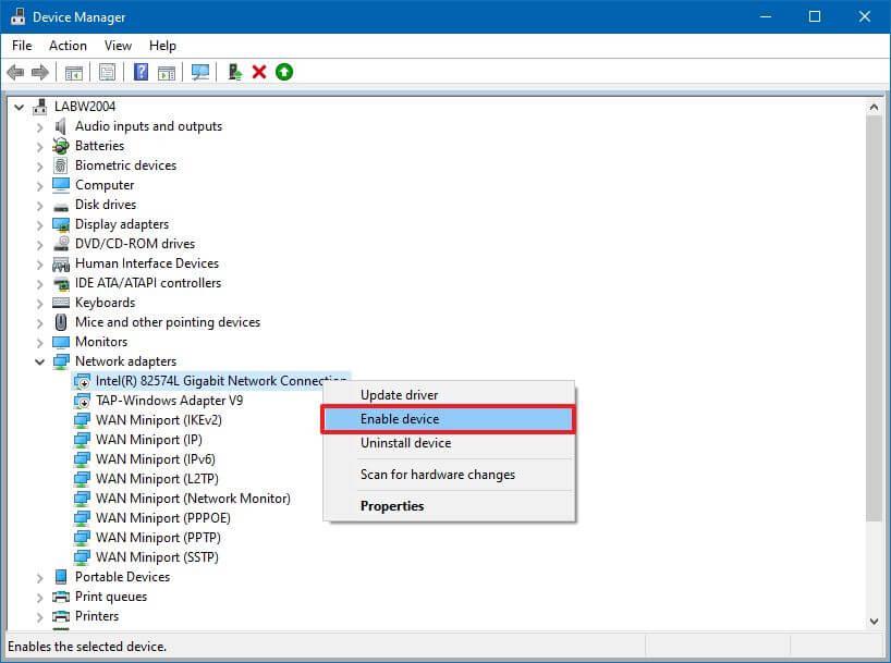 How to enable or disable device driver on Windows 10