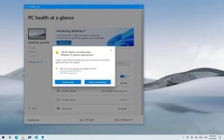 Windows 10 para obter o aplicativo PC Health Check automaticamente