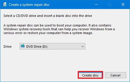 HOW TO CREATE A SYSTEM REPAIR DISC ON WINDOWS 10