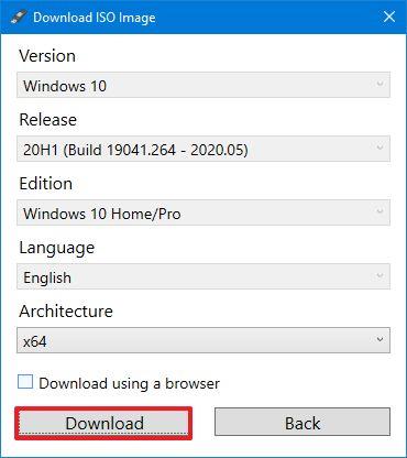 How to download Windows 10 2004 ISO after 20H2 releases