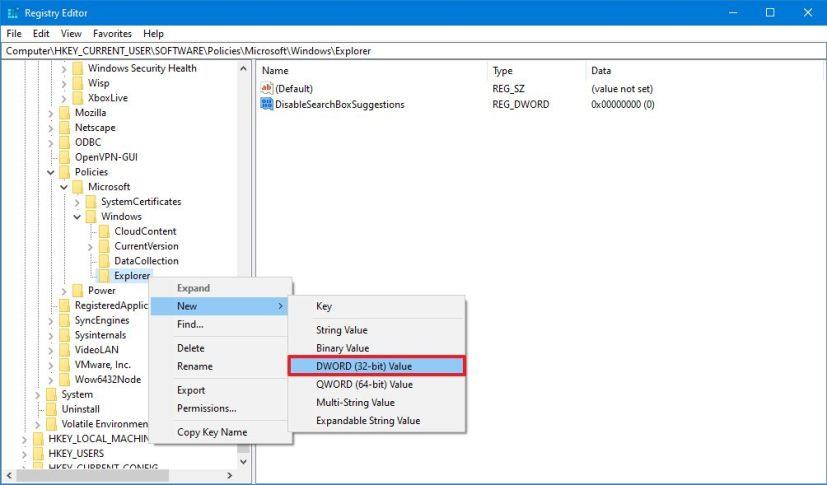 How to disable web search suggestions on Windows 10