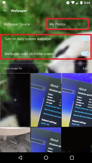 How to change wallpaper using Microsoft Launcher on Android