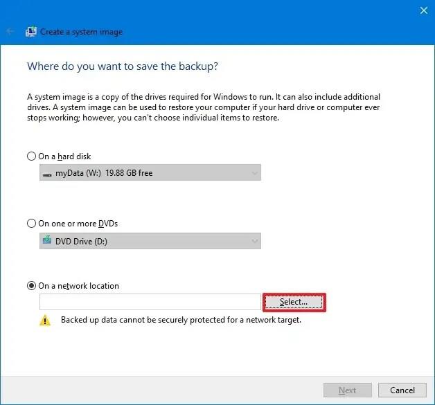 How to create system image backup on Windows 10