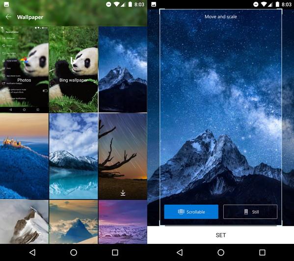 How to change wallpaper using Microsoft Launcher on Android