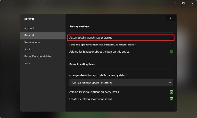 How to disable Xbox app automatic startup on Windows 11