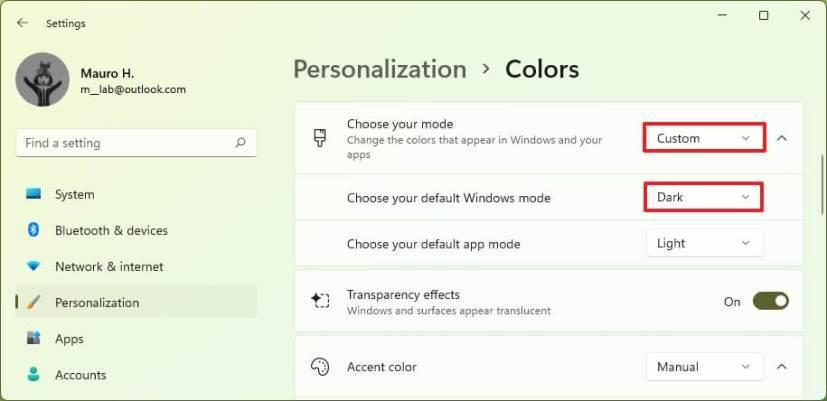 How to change Start menu and Taskbar color on Windows 11