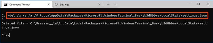 How to reset settings to its defaults on Windows Terminal