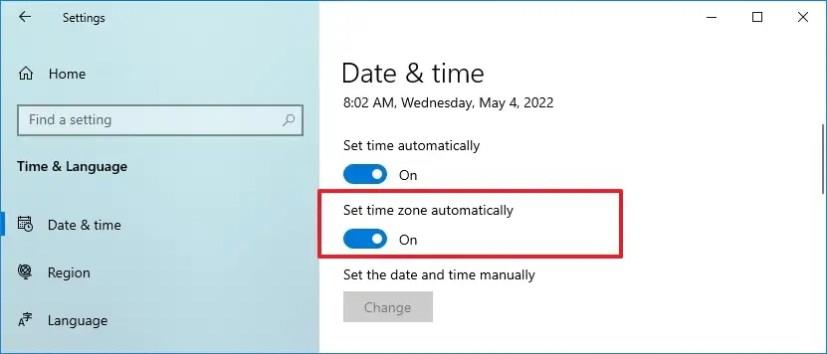 How to set correct time zone on Windows 10