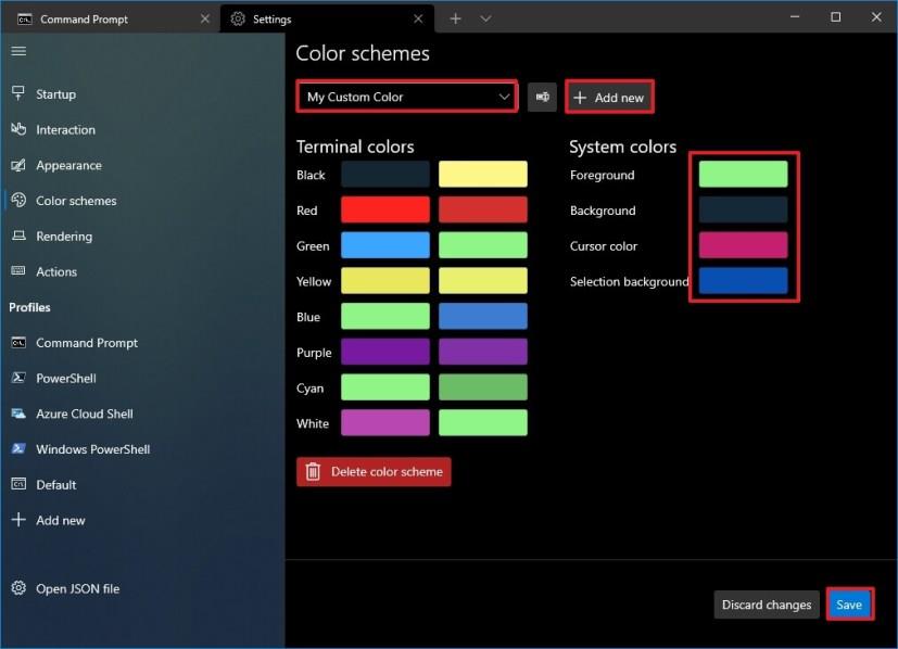 How to change color scheme on Windows Terminal