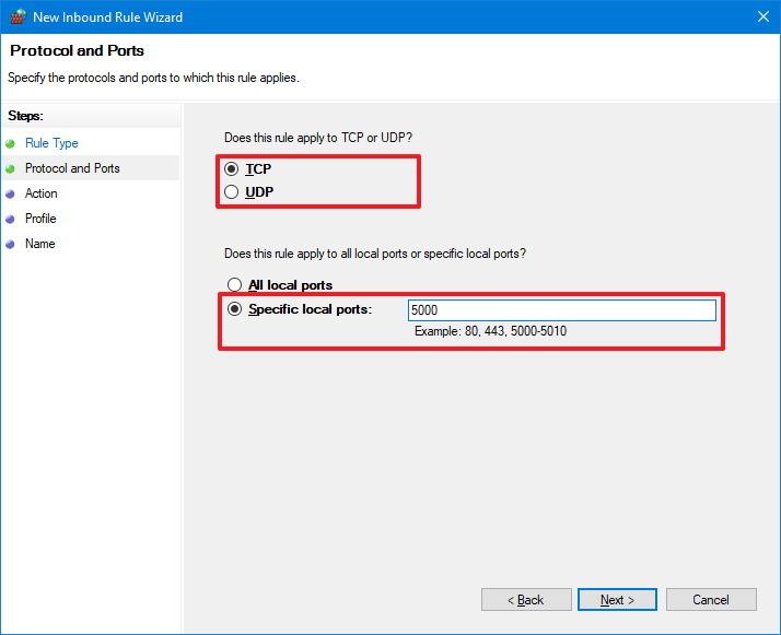 How to open firewall port on Windows 10