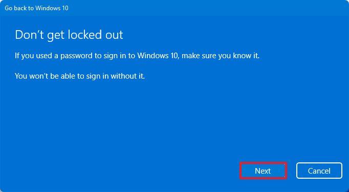 How to revert back to Windows 10 from Windows 11