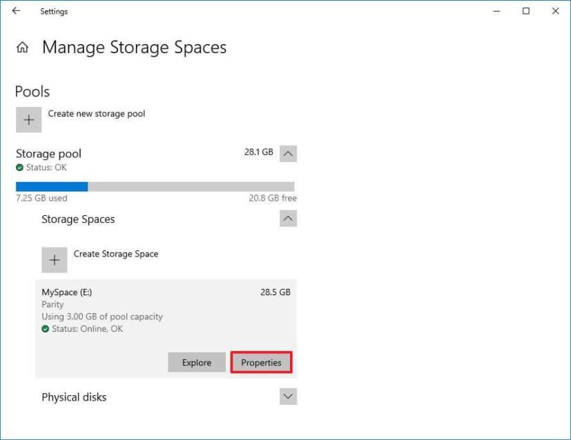 How to delete pool in Storage Spaces on Windows 10