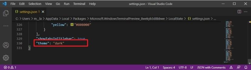 How to enable dark theme on Windows Terminal